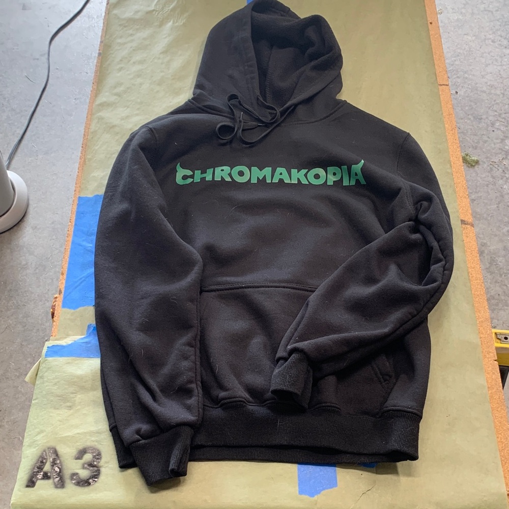 Black Hoodie with Green Logo Boys size M